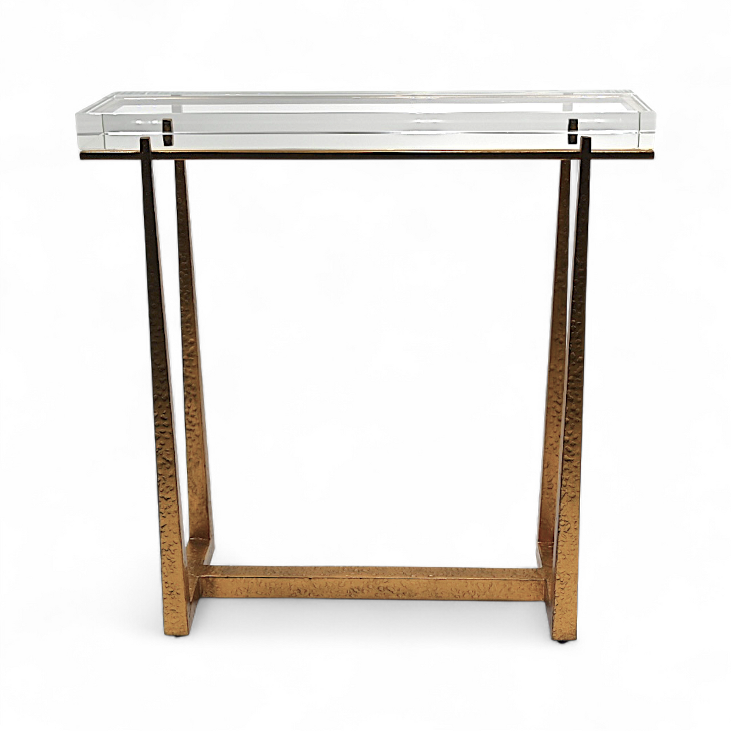 Elegant Glass-Top Table with Antique Gold Frame