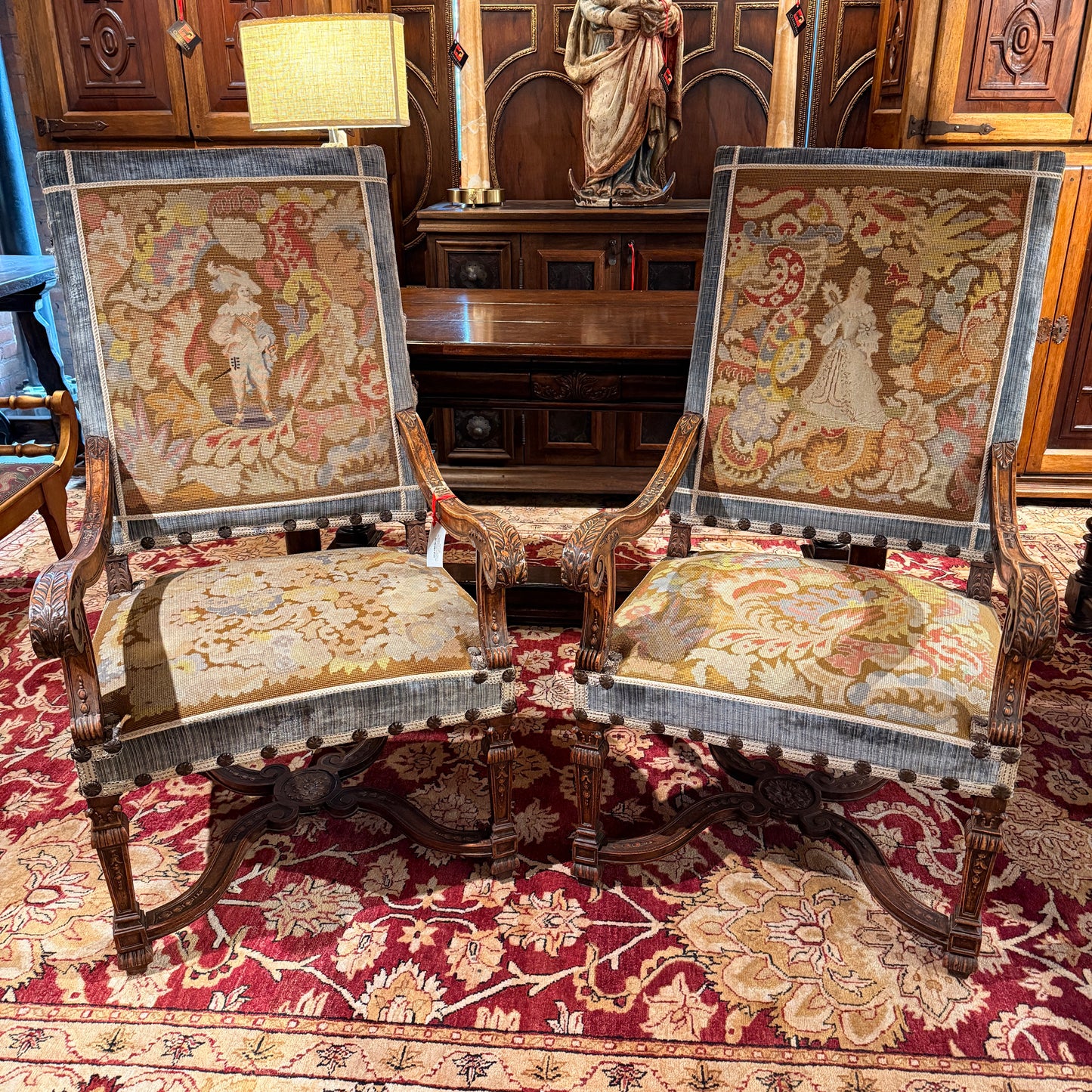 Pair of Antique Napoleon III Arm Chairs
