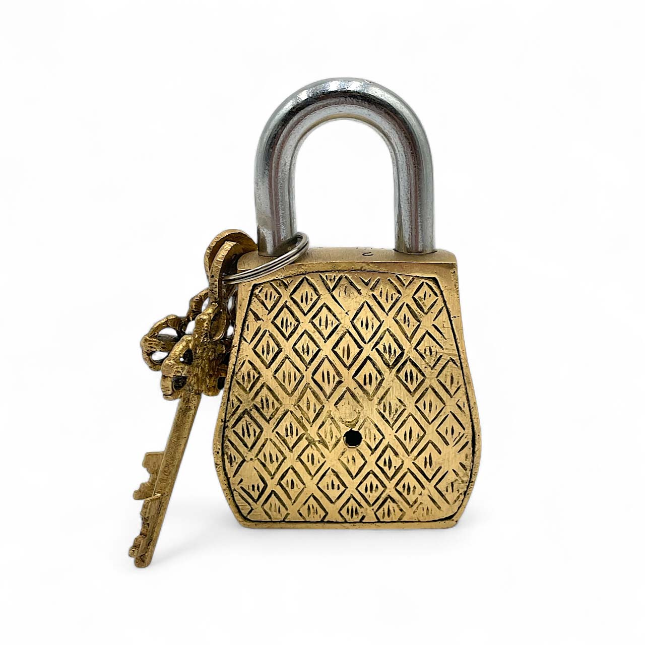 Brass Owl Padlock with Skeleton Keys