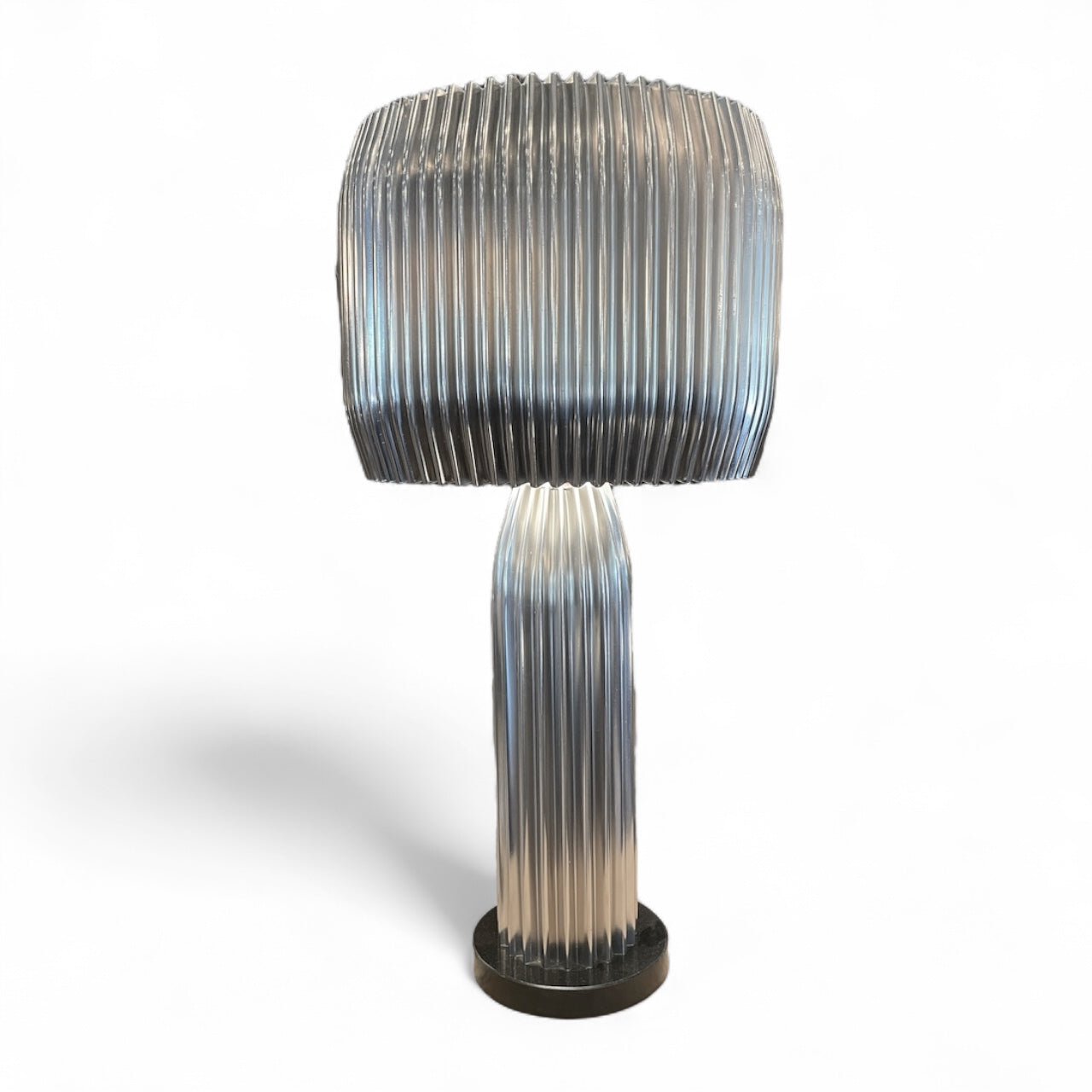 Crimp Table Lamp in Antique Nickel