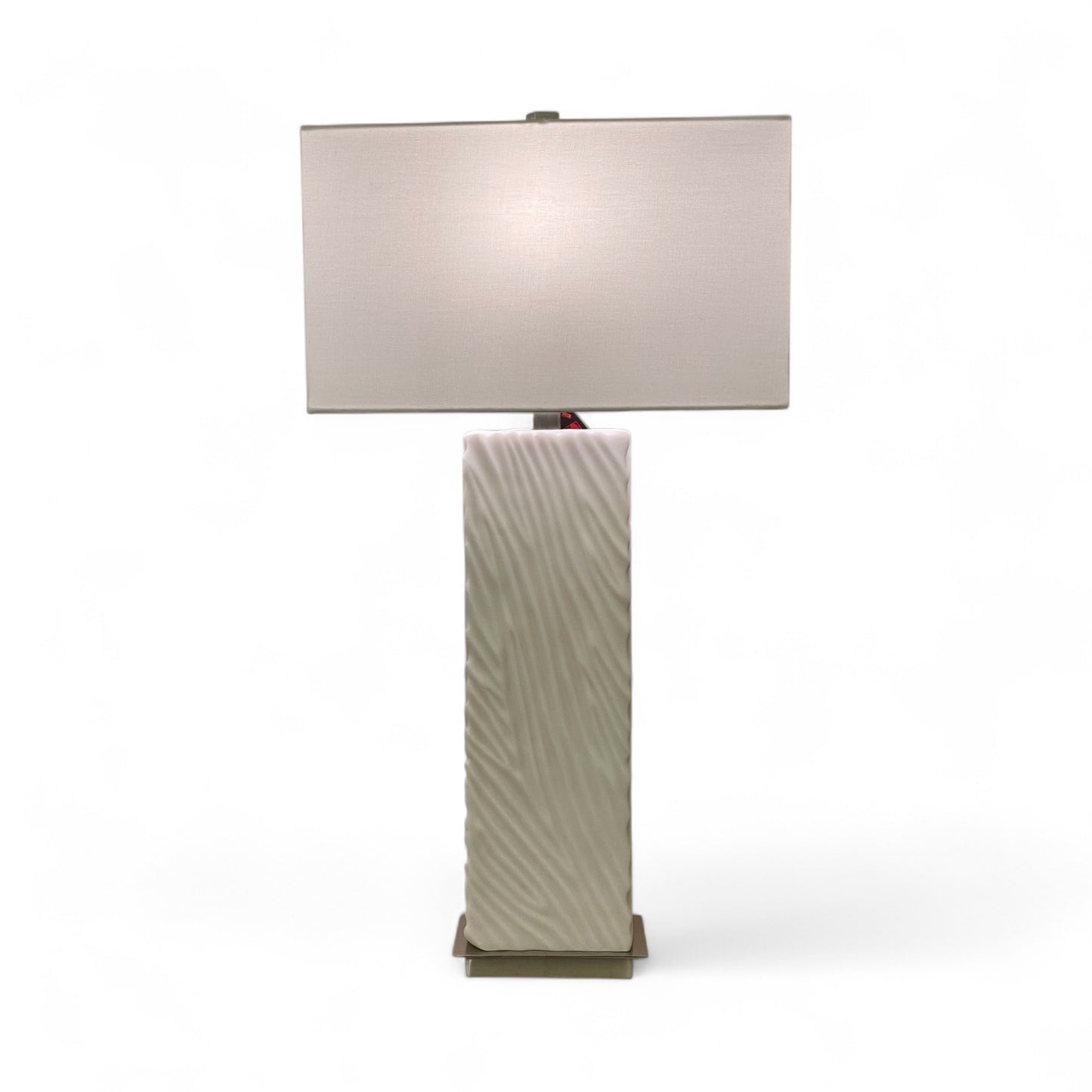 Hand-Carved White Marble Table Lamp