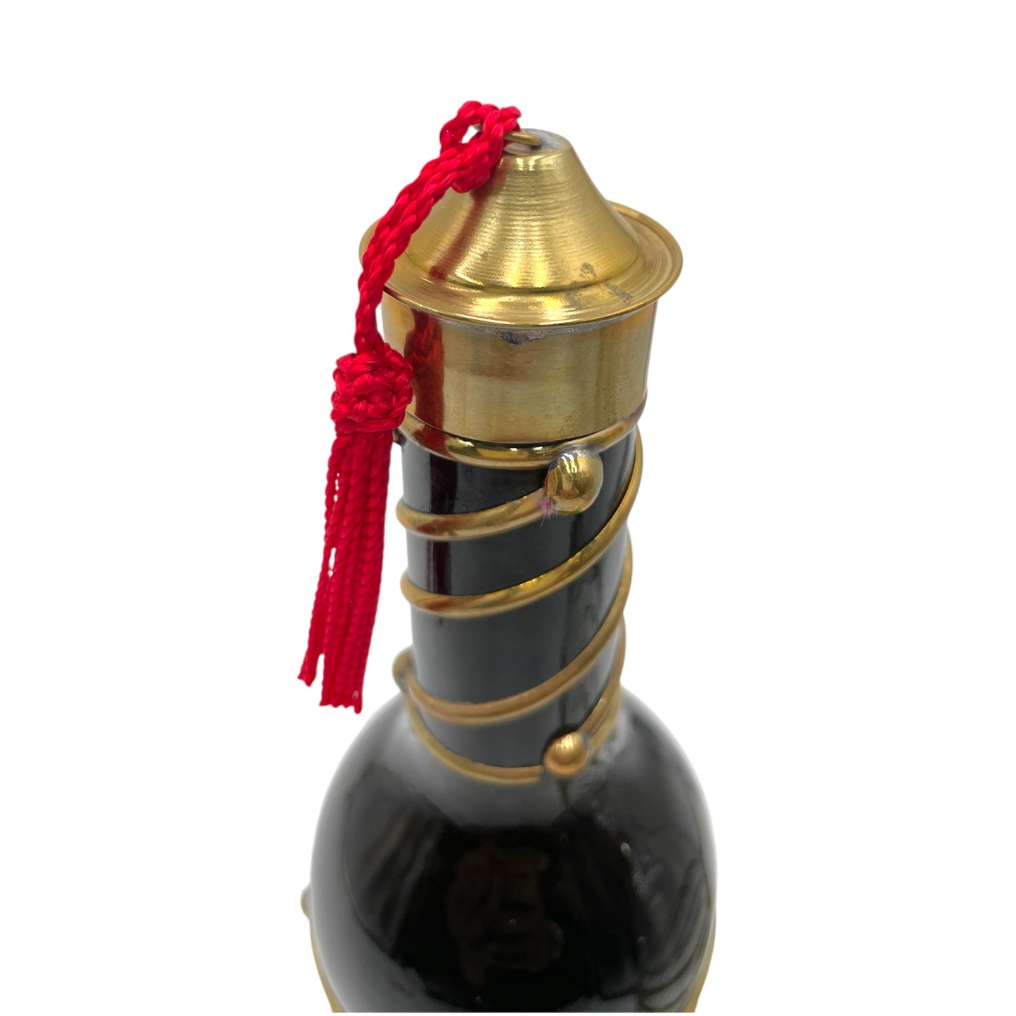 Moroccan Glass Decanter with Metallic Wrap