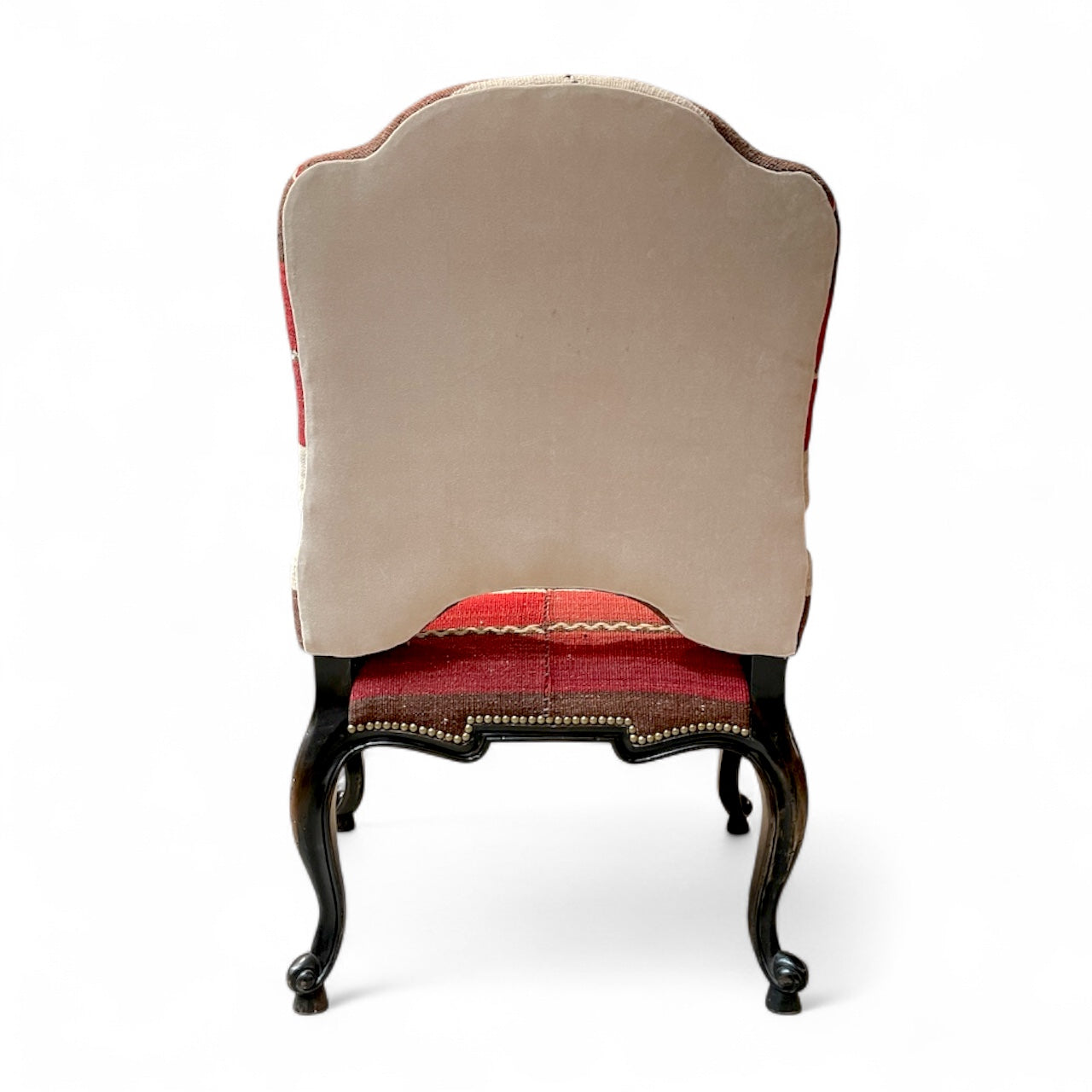 Vintage Arm Chair with Turkish Kilim Upholstery