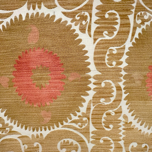 One-of-a-Kind King Headboard in Vintage Suzani Textile - Sand & Coral