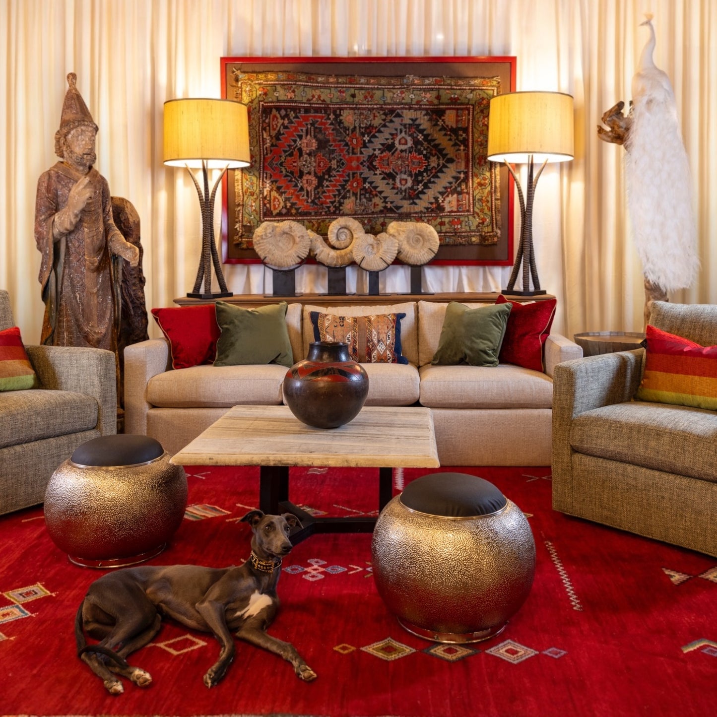 Exotic Triple Horn Table Lamp