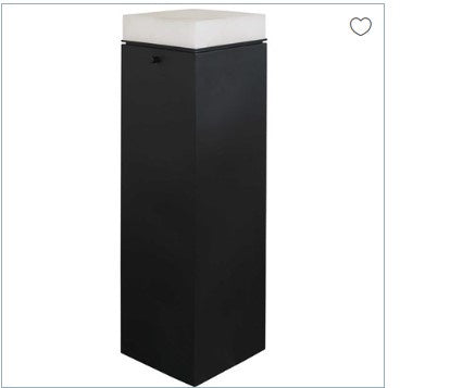 R25132 Light Fixture - 10W x 10D x 34H Black Metal Base with Alabaster Stone Top Pedestal Light