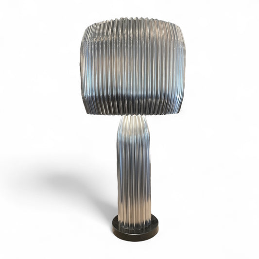 Crimp Table Lamp in Antique Nickel