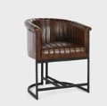 Chair-53001906 24.5"W x 23.25"D x 30.25"H Brown Leather Dining